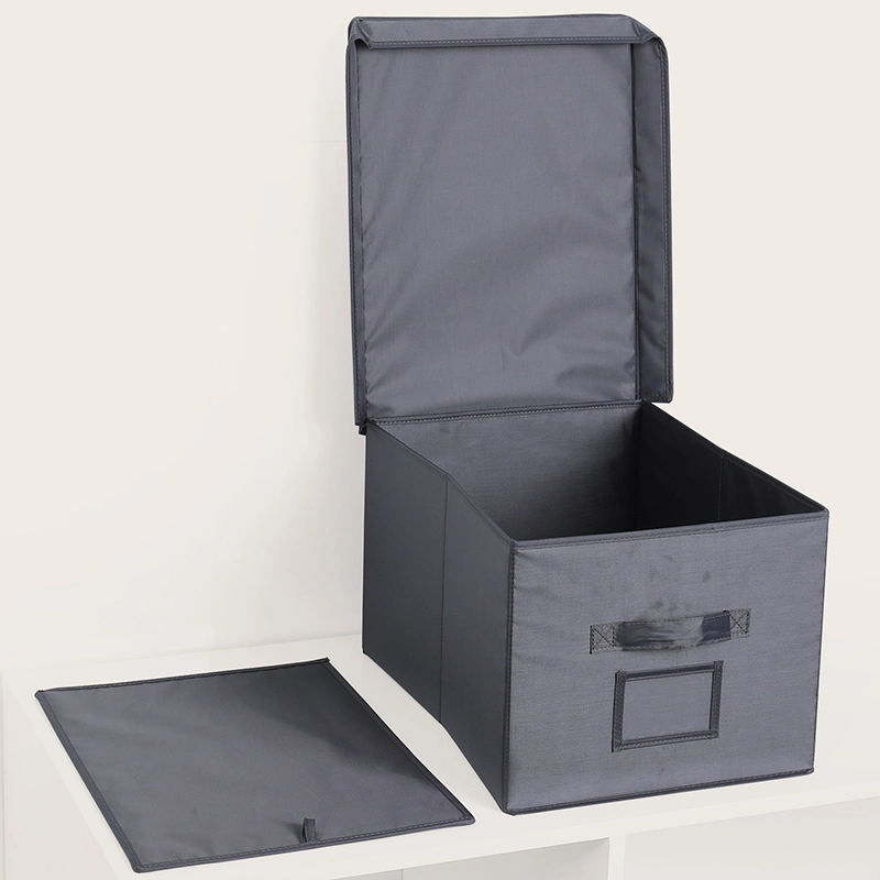 Collapsible Fabric Storage Box with Lid